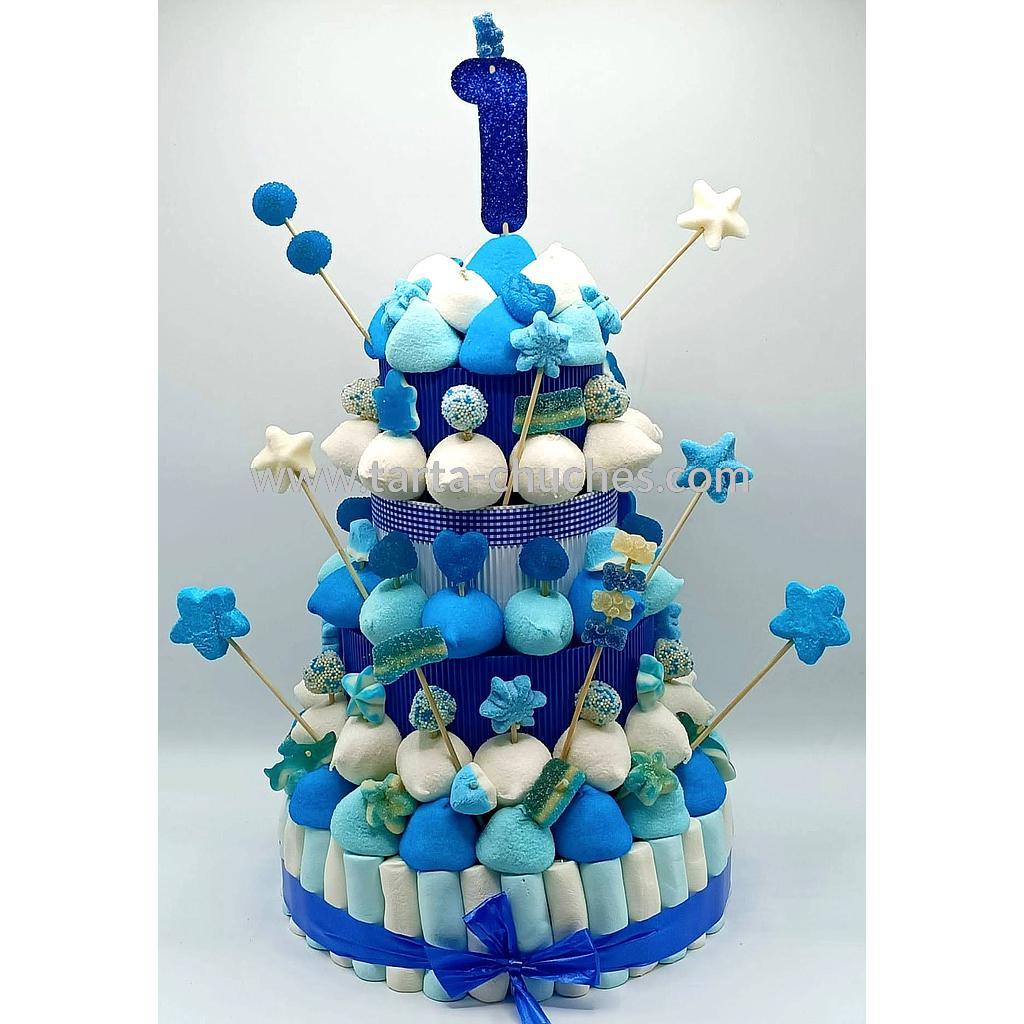 Tarta Chuches Extra Grande 1 a 9 años Azul-Blanco (Abrir para seleccionar año)