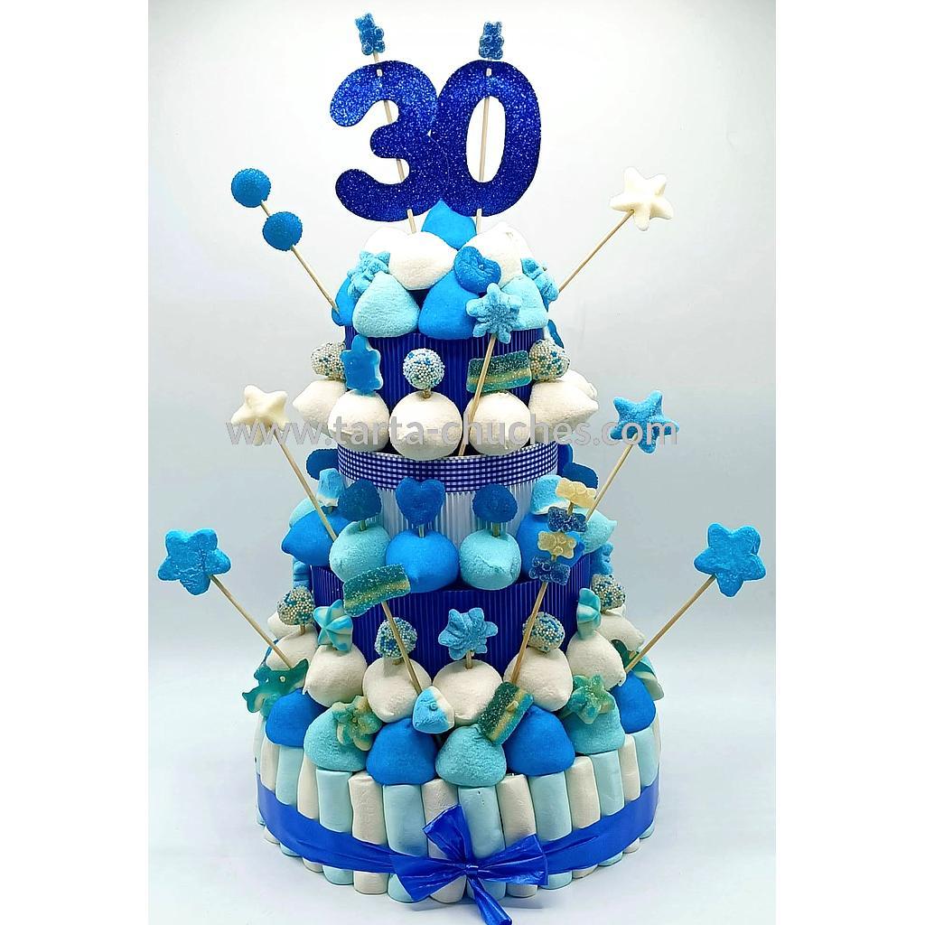 Tarta Chuches Extra Grande 30 a 39 años Azul-Blanco (Abrir para seleccionar año)