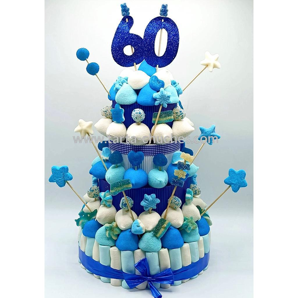 Tarta Chuches Extra Grande 60 a 69 años Azul-Blanco (Abrir para seleccionar año)