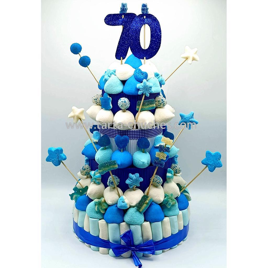 Tarta Chuches Extra Grande 70 a 79 años Azul-Blanco (Abrir para seleccionar año)