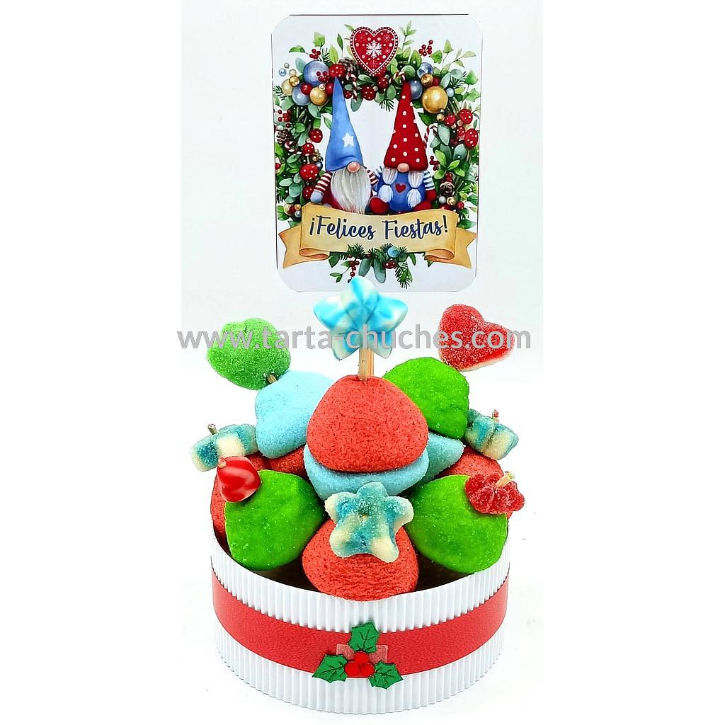 Tarta Chuches Mini Alta Navidad Gnomo Azul-Rojo
