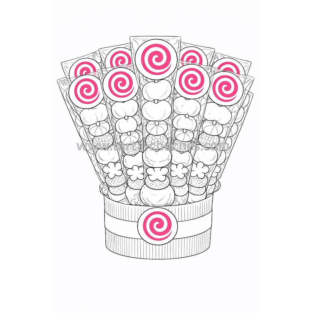 Cubo 30 Brochetas Chuches Comunion Niño Rubio Hojas