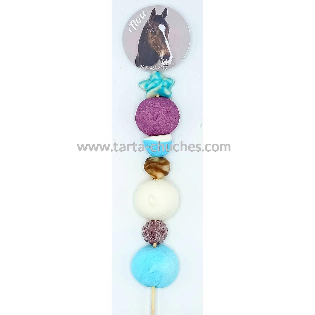 Brocheta Chuches Caballos Morado-Azul