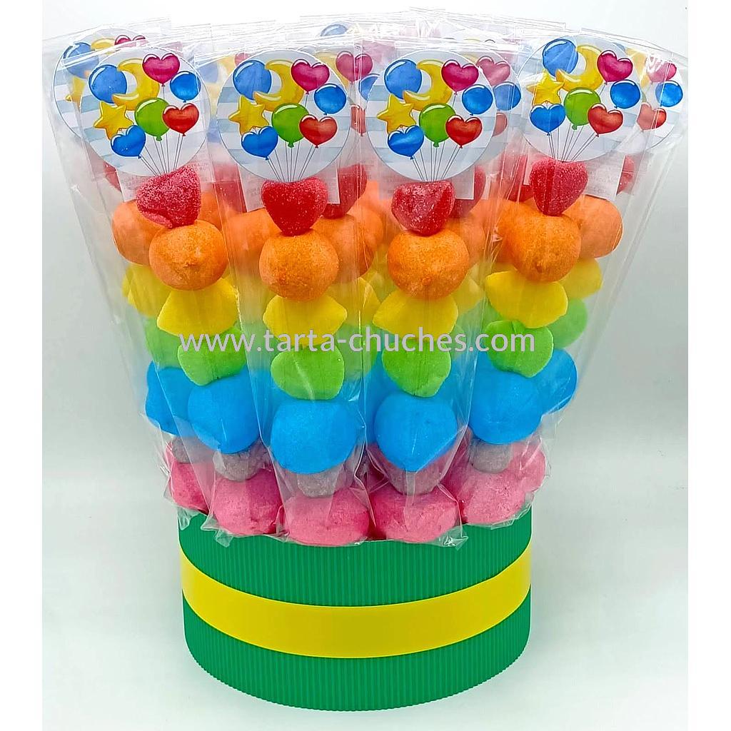 Cubo 30 Brochetas Chuches Globos Acuarela
