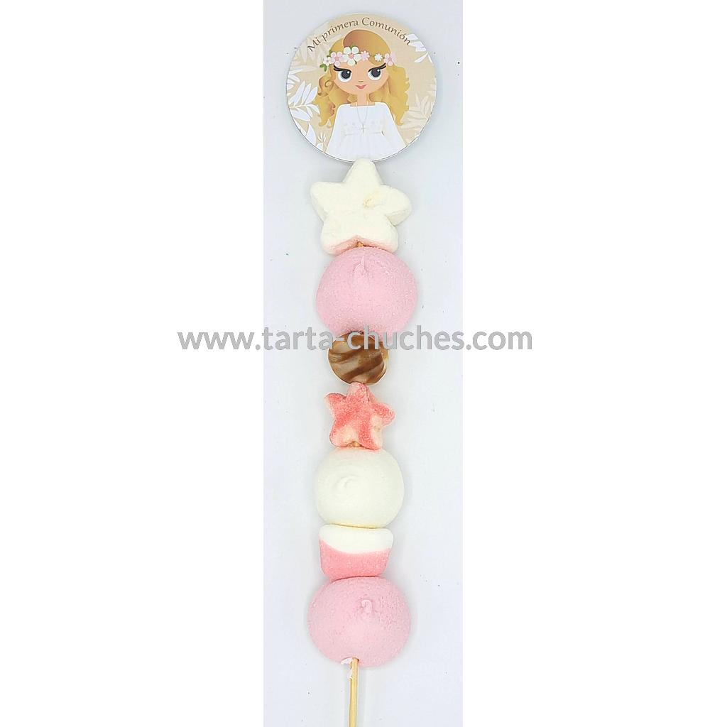 Brocheta Chuches Comunion Niña Rubia Rustica Rosa-Beis