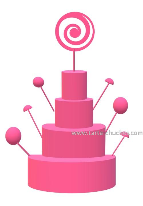 Tarta Chuches Extra Grande Estrellas Blanco-Negro-Dorado