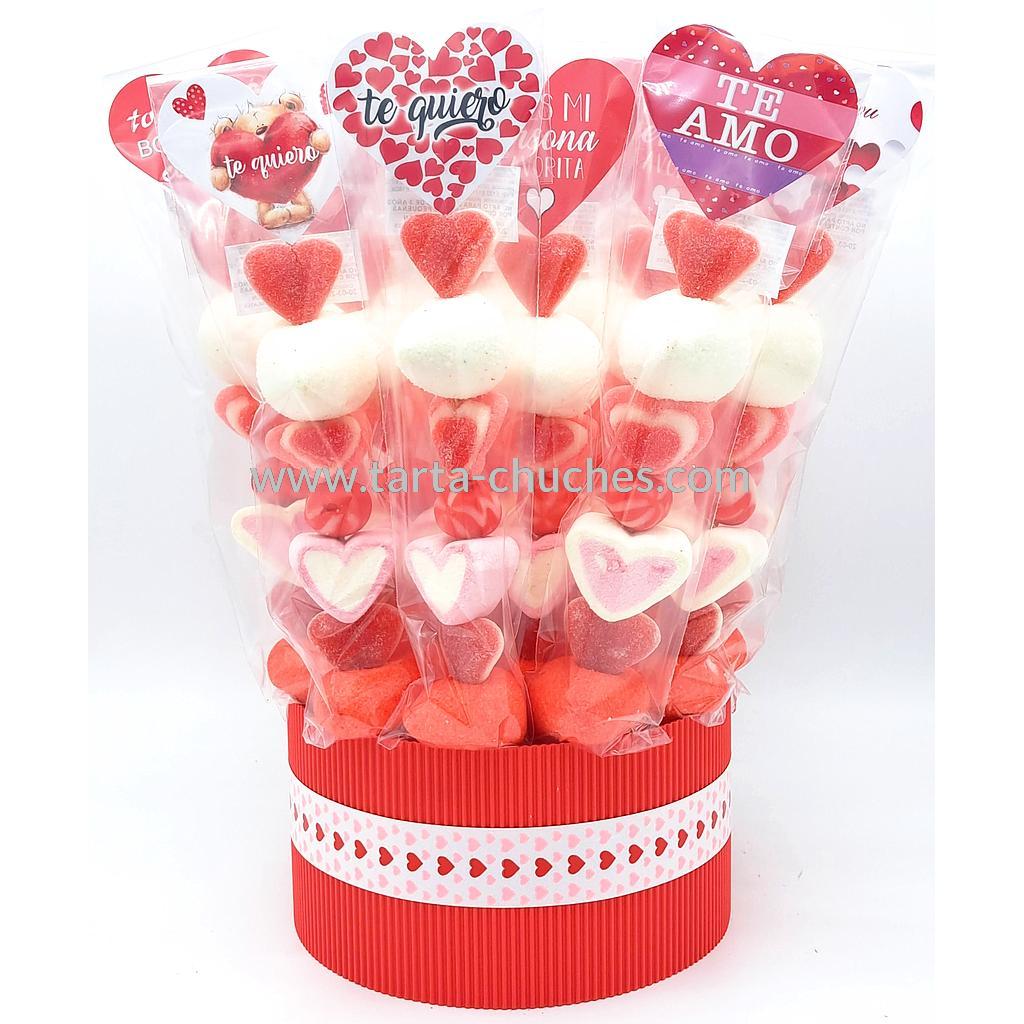 Cubo 20 Brochetas Chuches San Valentin