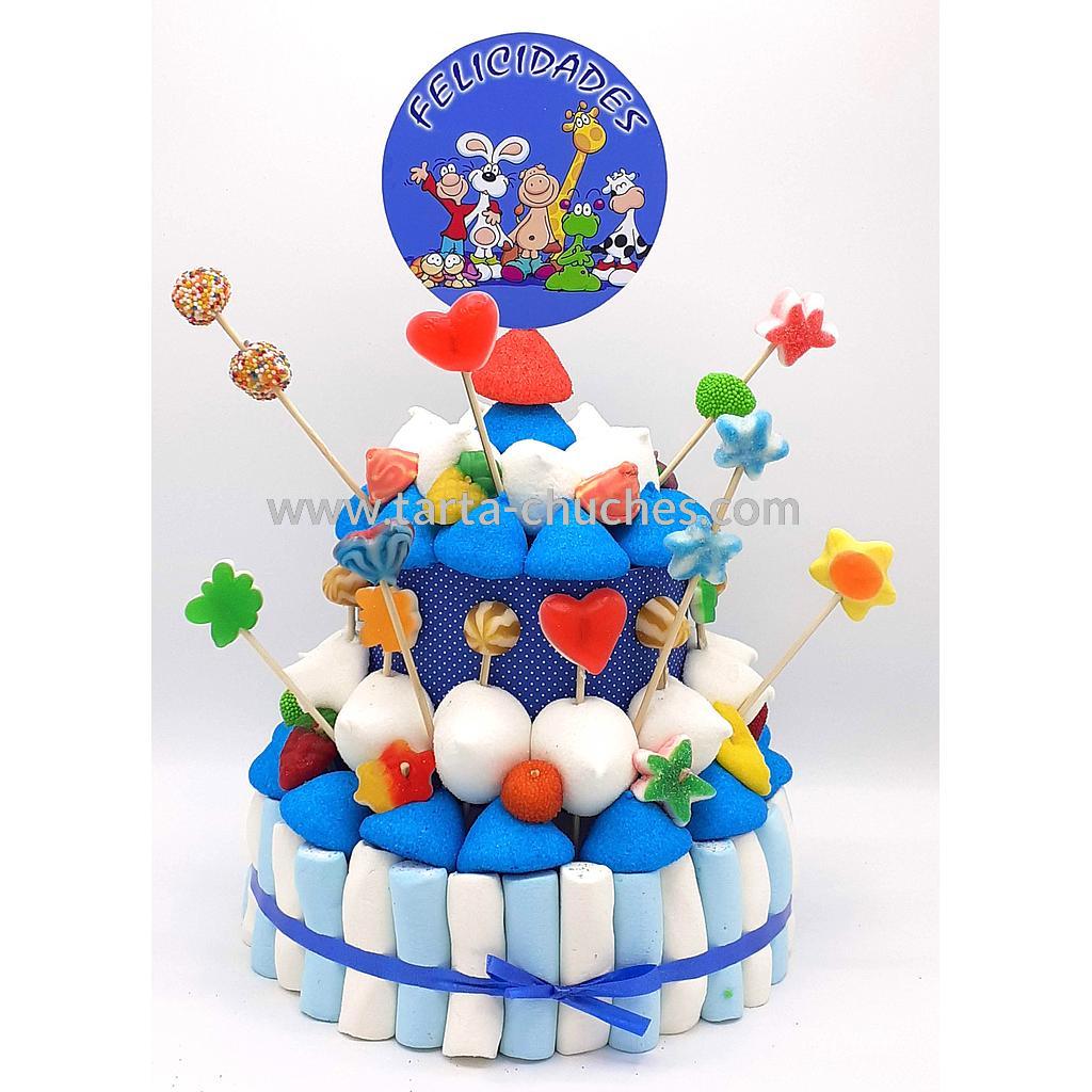 Tarta Chuches Mediana &quot;Felicidades&quot; Azul