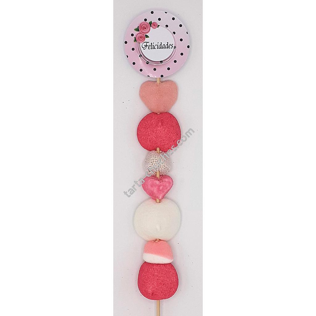 Brocheta Chuches "Felicidades" Rosa-Negro