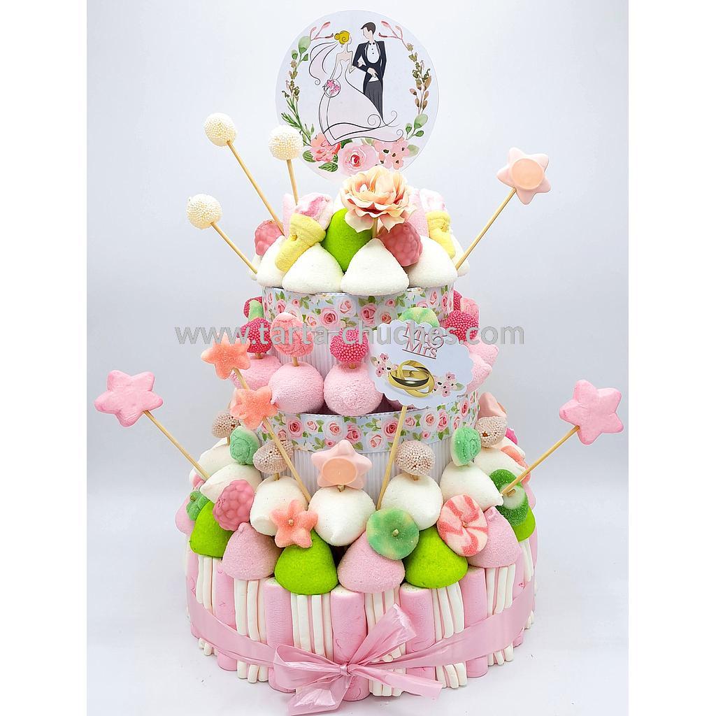 Tarta Chuches Grande Boda Rosa-Blanco-Verde