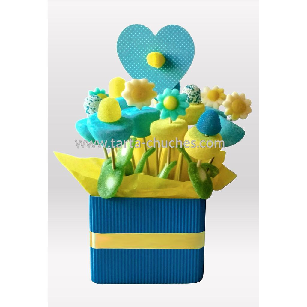 Centro Flores Chuches Generico Azul-Amarillo