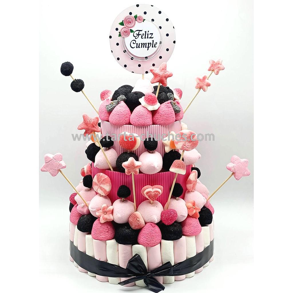 Tarta Chuches Grande Rosa-Negro (6 opciones)