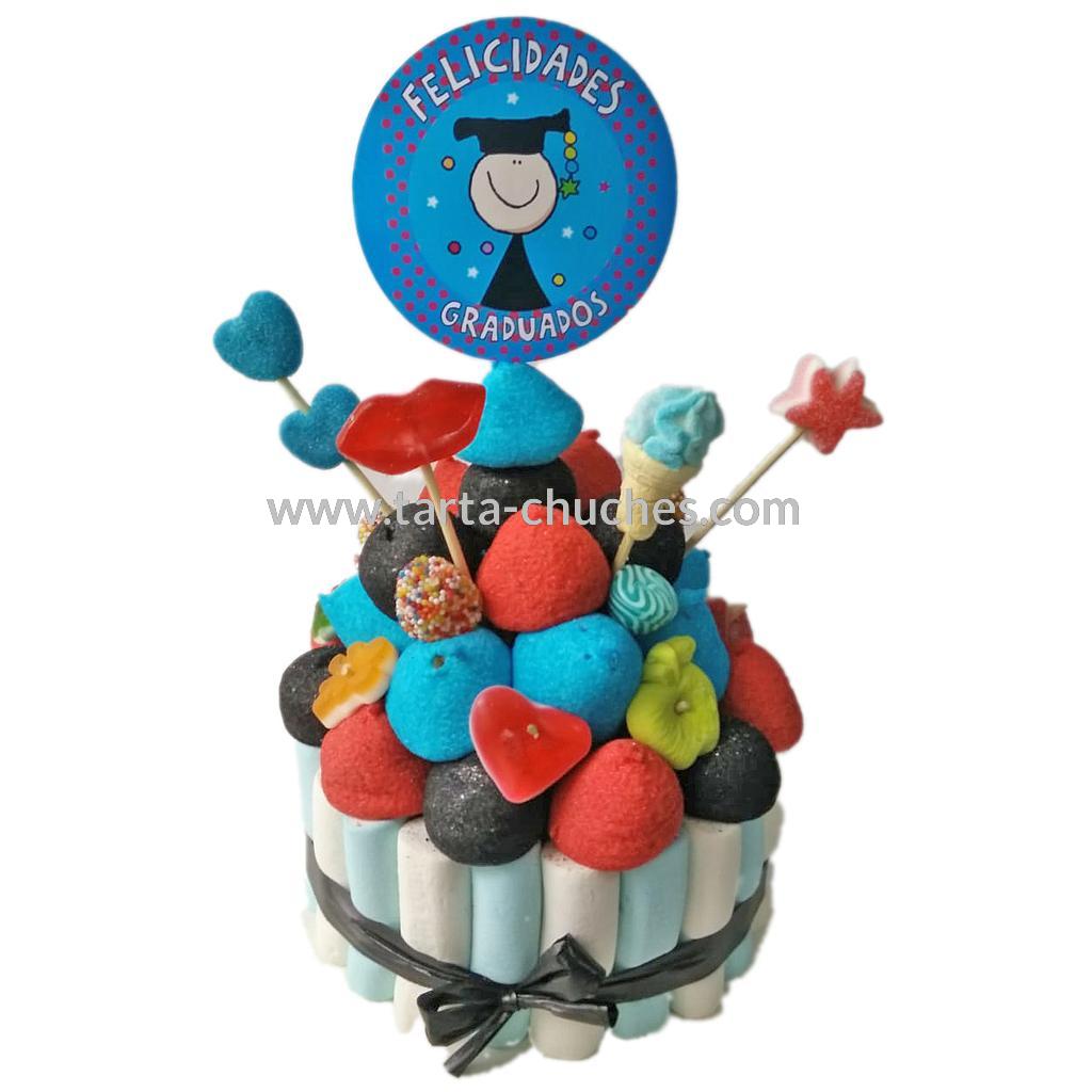 Tarta Chuches Pequeña Graduacion Individual Azul 2