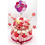 Tarta Chuches Mediana Globos Rosa-Blanco (6 opciones)