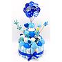 Tarta Chuches Pequeña Globos Azul-Blanco (6 opciones)