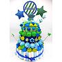 Tarta Chuches Grande Estrellas Azul-Verde (6 opciones)