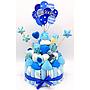 Tarta Chuches Pequeña Globos Azul-Blanco (6 opciones)