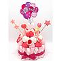 Tarta Chuches Pequeña Globos Rosa-Blanco (6 opciones)