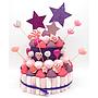 Tarta Chuches Mediana Estrellas Rosa-Morado